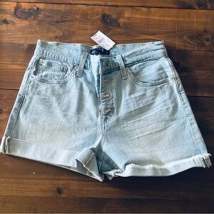 J. Crew Mercantile light wash cuffed denim shorts